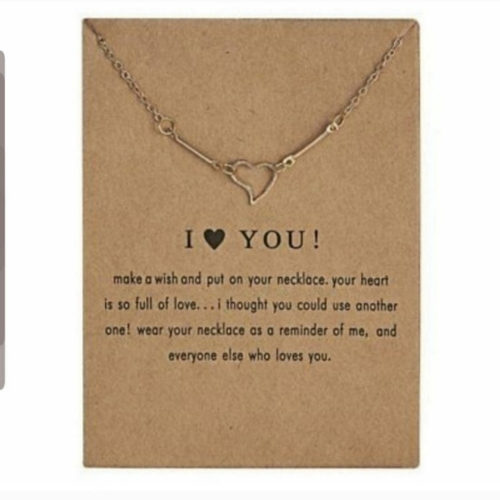 Gold "I ❤ You!" Heart Pendant Necklace